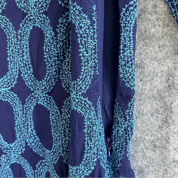 FROCK by Tracy Reese Judy Dress Embroidered Silk Navy Blue Size 6 NWT - Picture 12 of 12